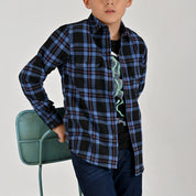 Camisa casual Yale Boys Manga Larga 4676 Negro