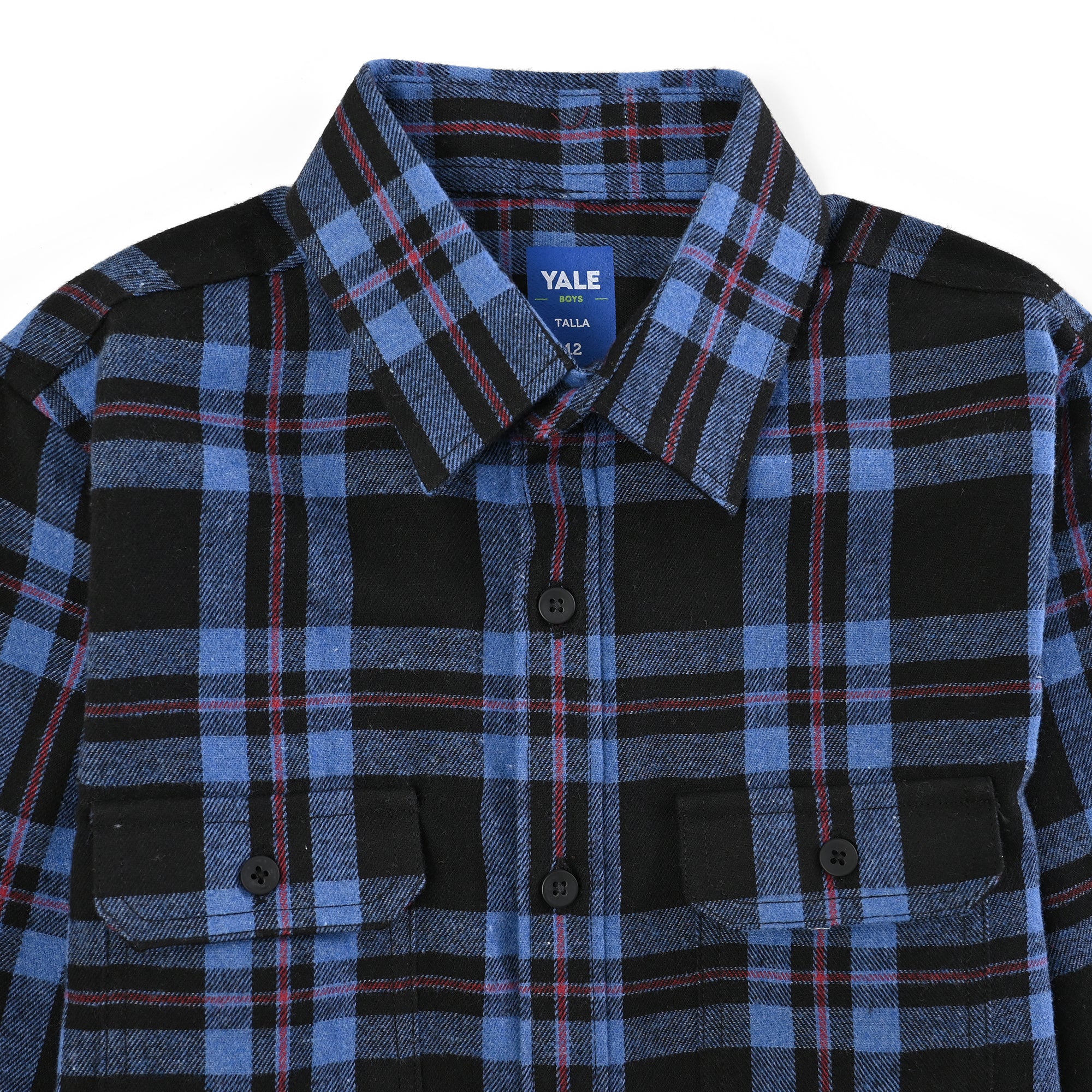 Camisa casual Yale Boys Manga Larga 4676 Negro