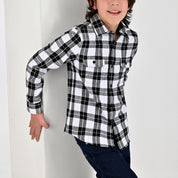 Camisa Yale Boys Manga Larga Regular Fit 8088 Negra