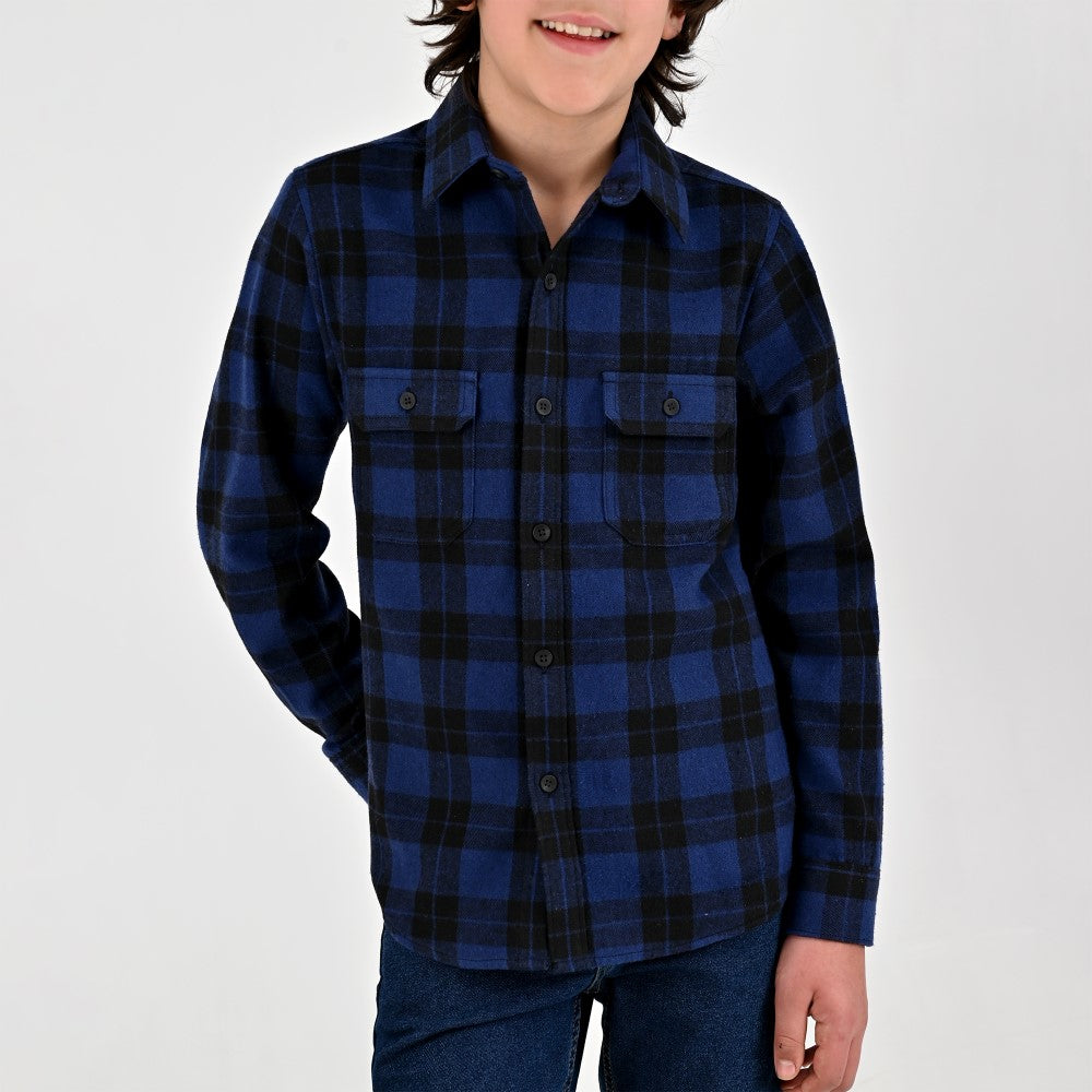 Camisa Yale Boys Manga Larga Regular Fit 8088 Azul Marino