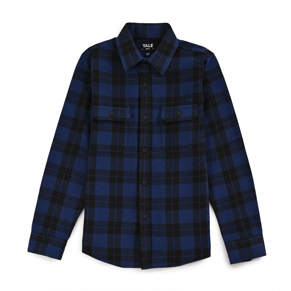 Camisa Yale Boys Manga Larga Regular Fit 8088 Azul Marino