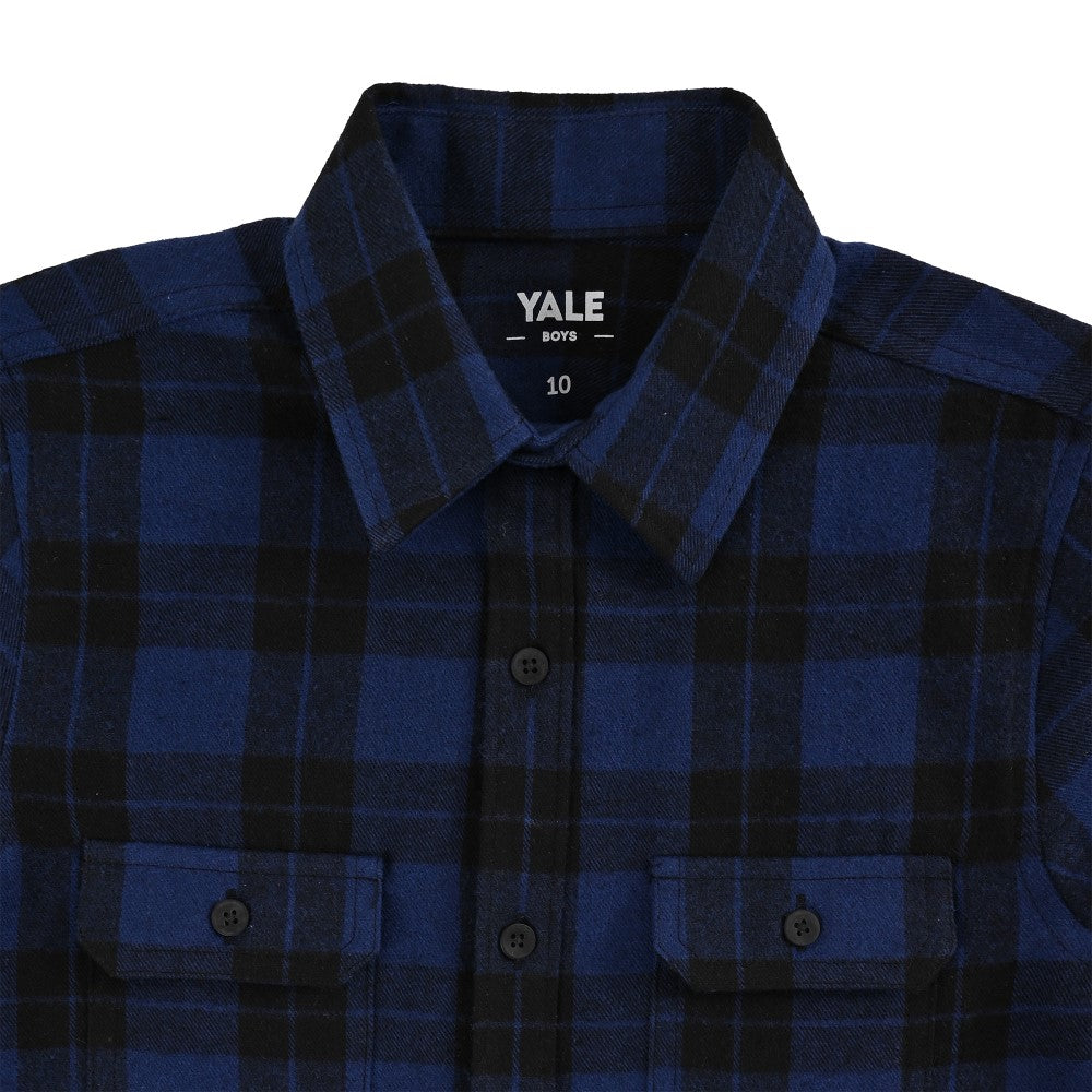 Camisa Yale Boys Manga Larga Regular Fit 8088 Azul Marino