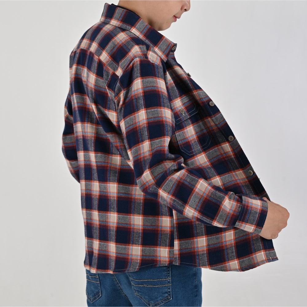 Camisa Yale Boys Manga Larga Regular Fit 8089 Azul Marino