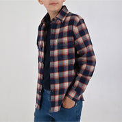 Camisa Yale Boys Manga Larga Regular Fit 8089 Azul Marino