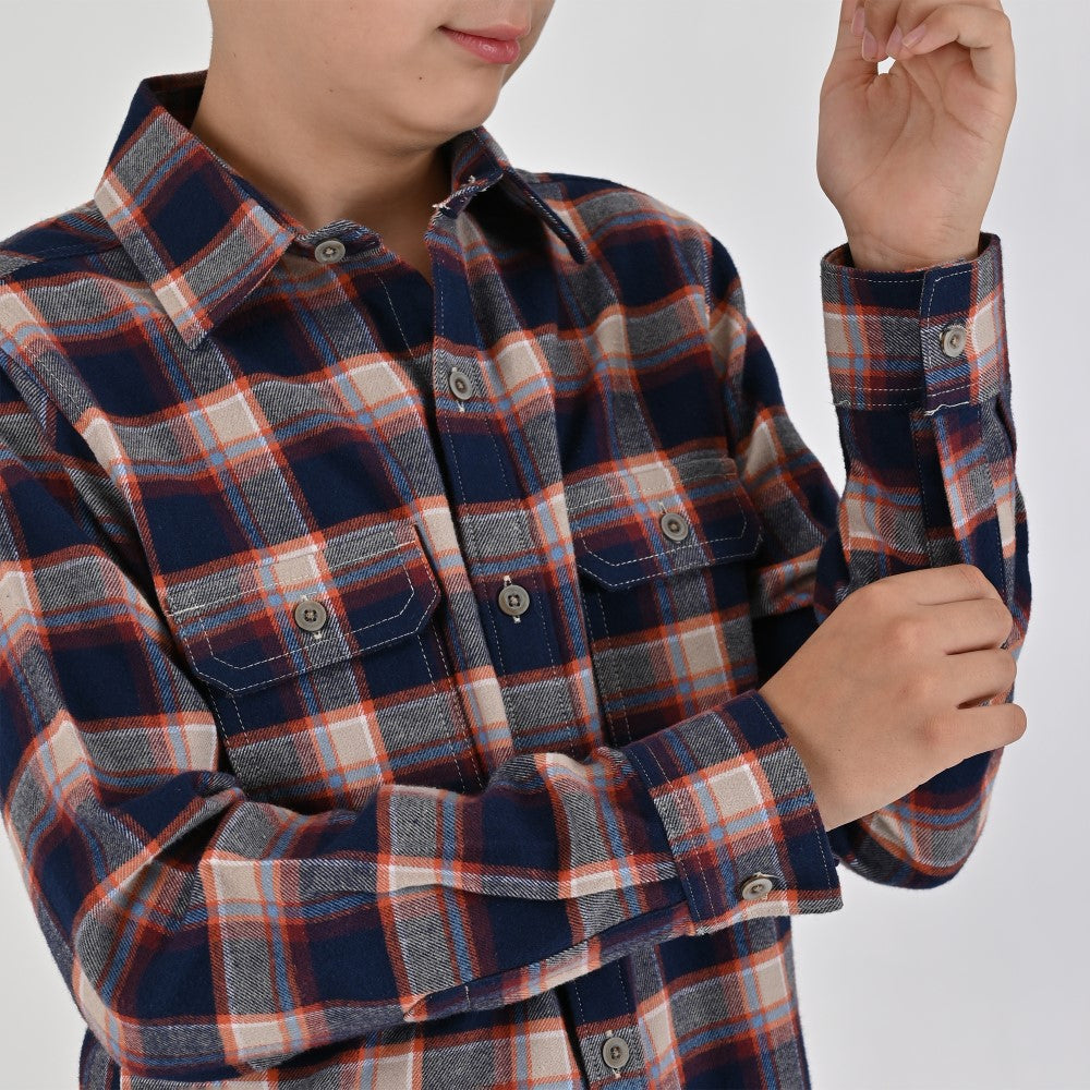 Camisa Yale Boys Manga Larga Regular Fit 8089 Azul Marino