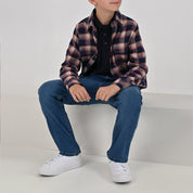 Camisa Yale Boys Manga Larga Regular Fit 8089 Azul Marino
