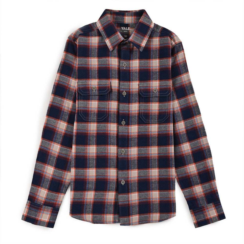 Camisa Yale Boys Manga Larga Regular Fit 8089 Azul Marino