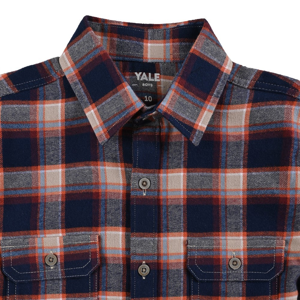 Camisa Yale Boys Manga Larga Regular Fit 8089 Azul Marino