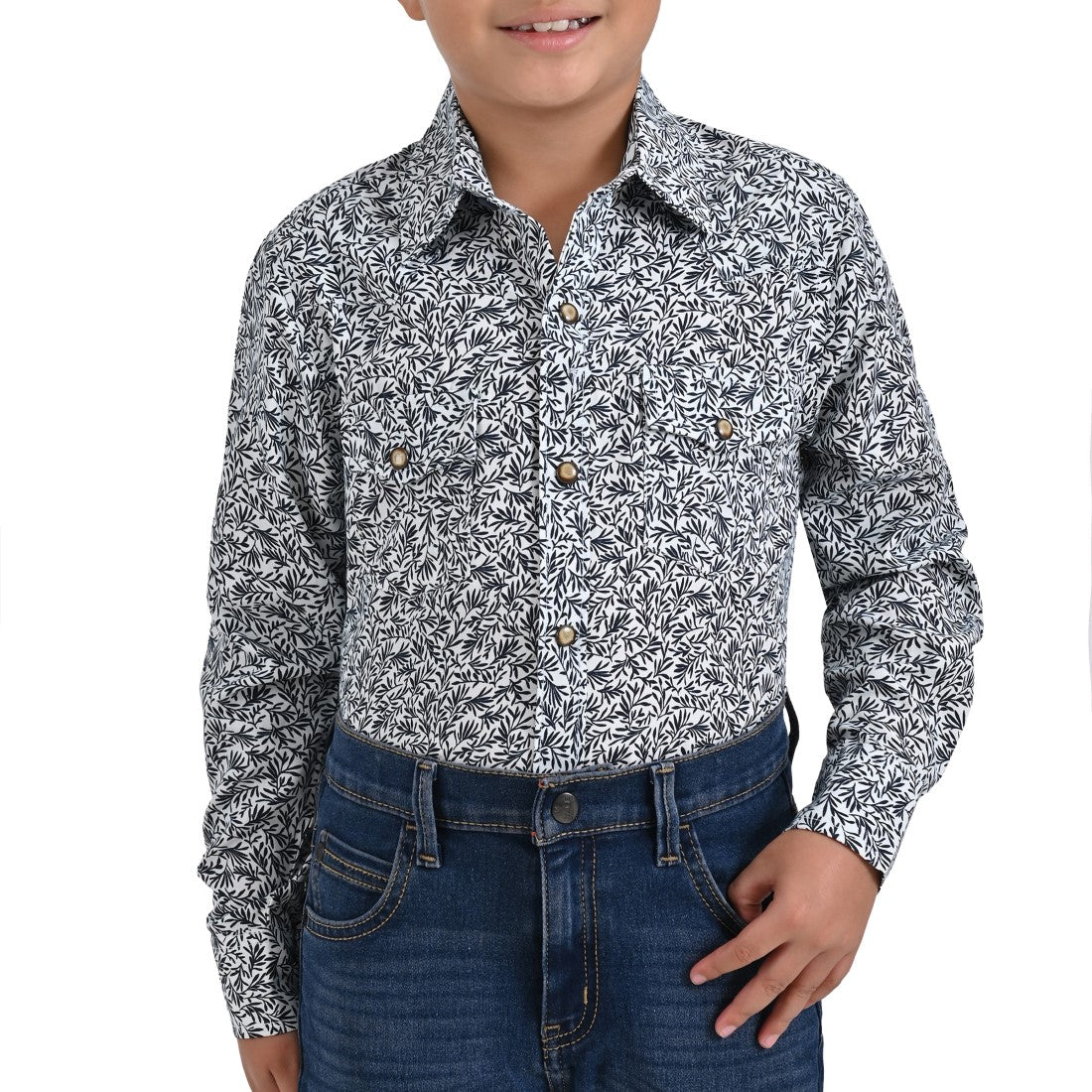 Camisa vaquera Yale Boys Manga Larga VQ03 Blanco