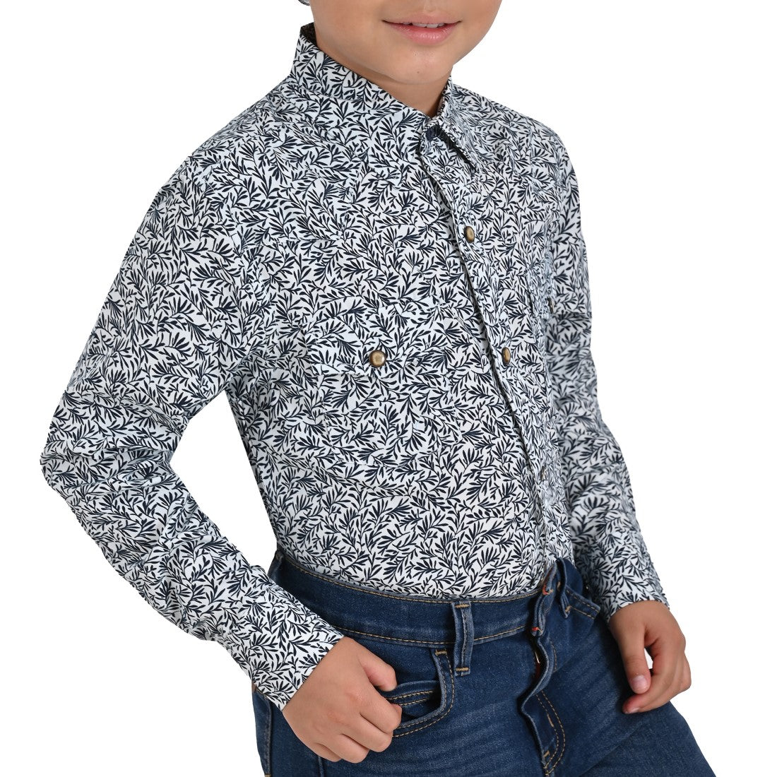 Camisa vaquera Yale Boys Manga Larga VQ03 Blanco