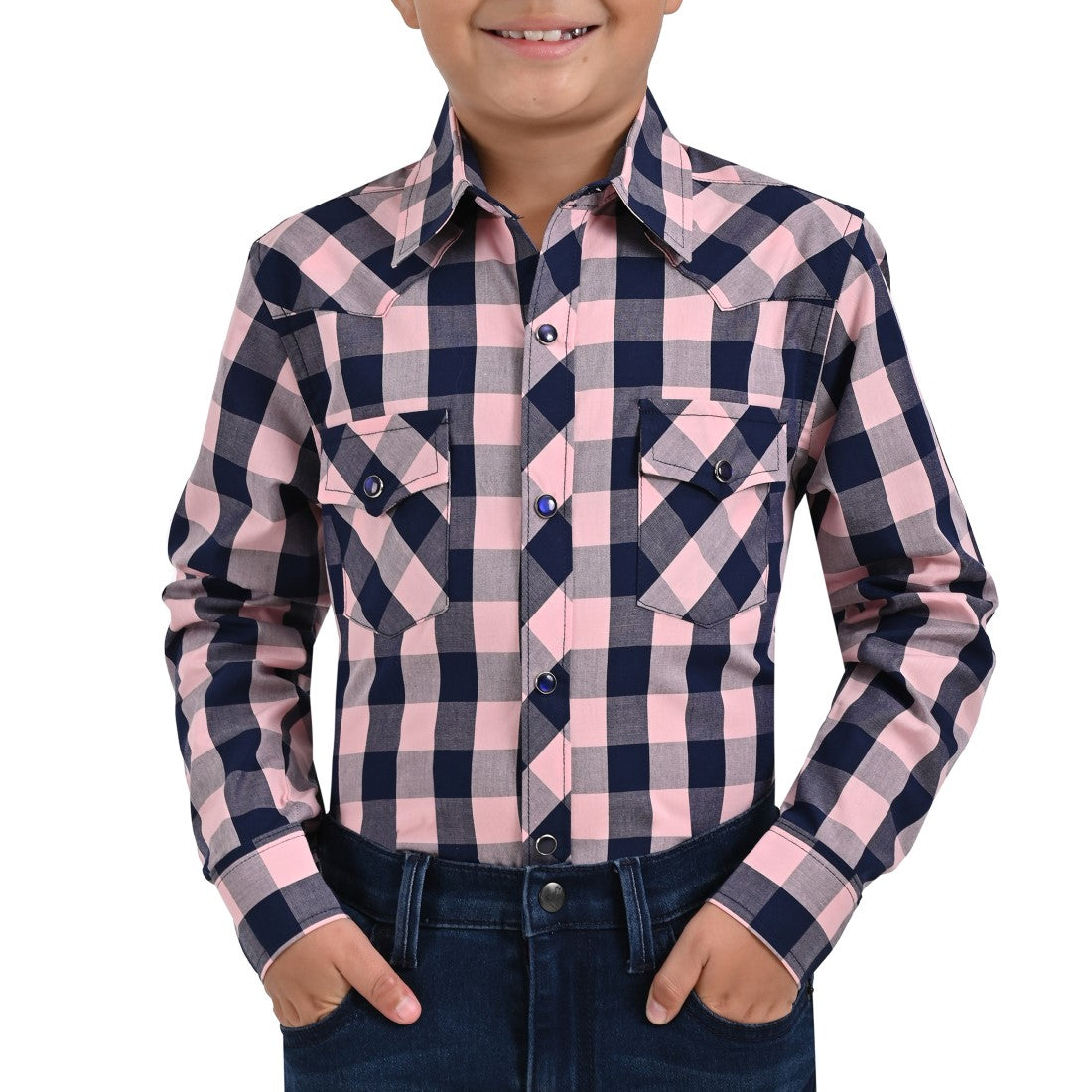 Camisa vaquera Yale Boys Manga Larga VQ03 Rosa