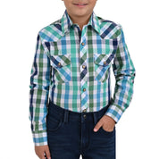 Camisa vaquera Yale Boys Manga Larga VQ03 Verde Agua
