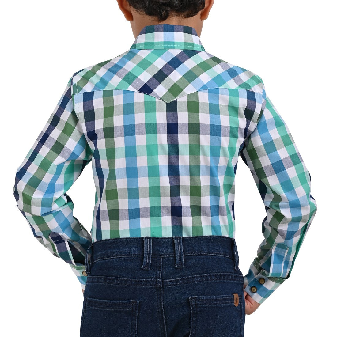 Camisa vaquera Yale Boys Manga Larga VQ03 Verde Agua