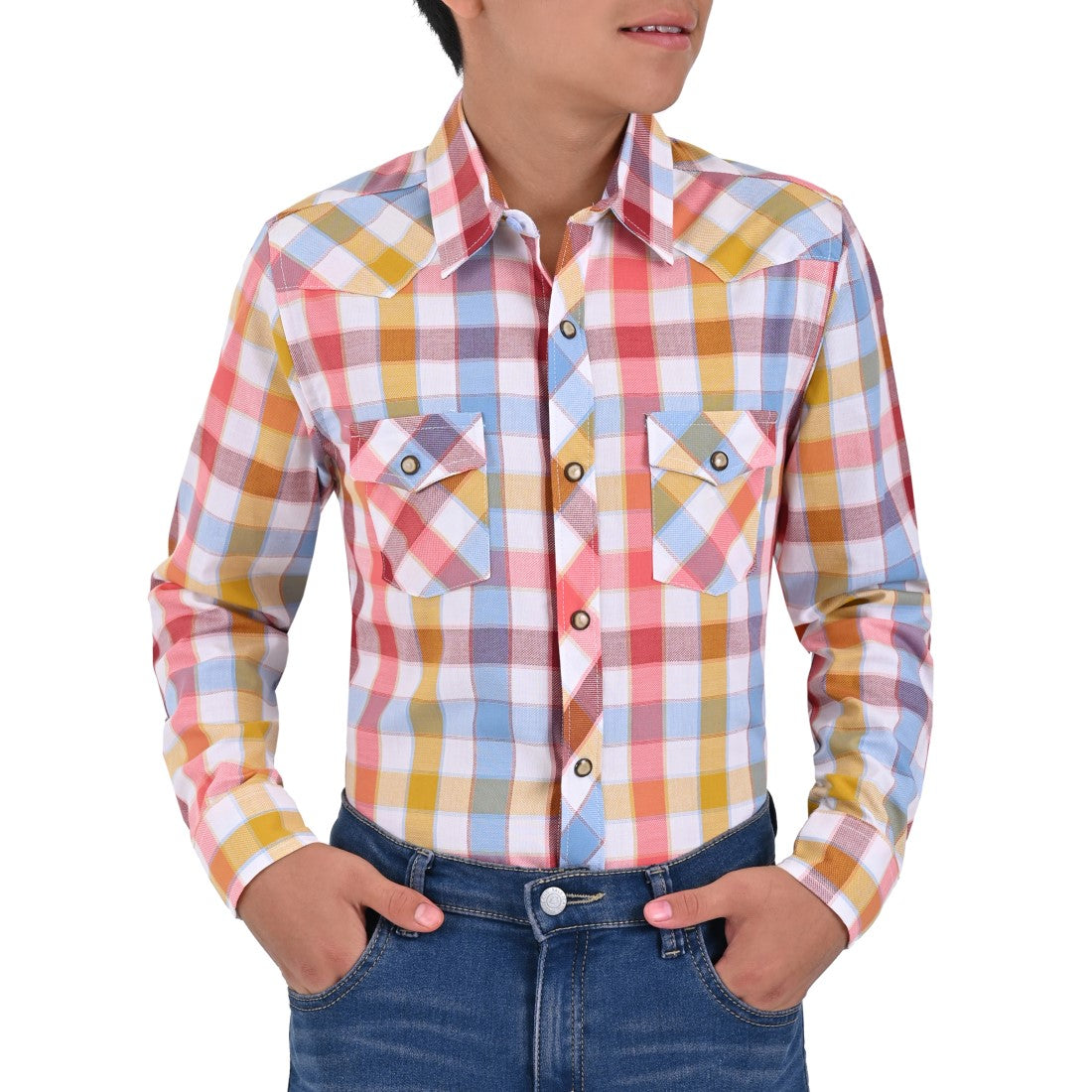 Camisa vaquera Yale Boys Manga Larga VQ04 Rojo