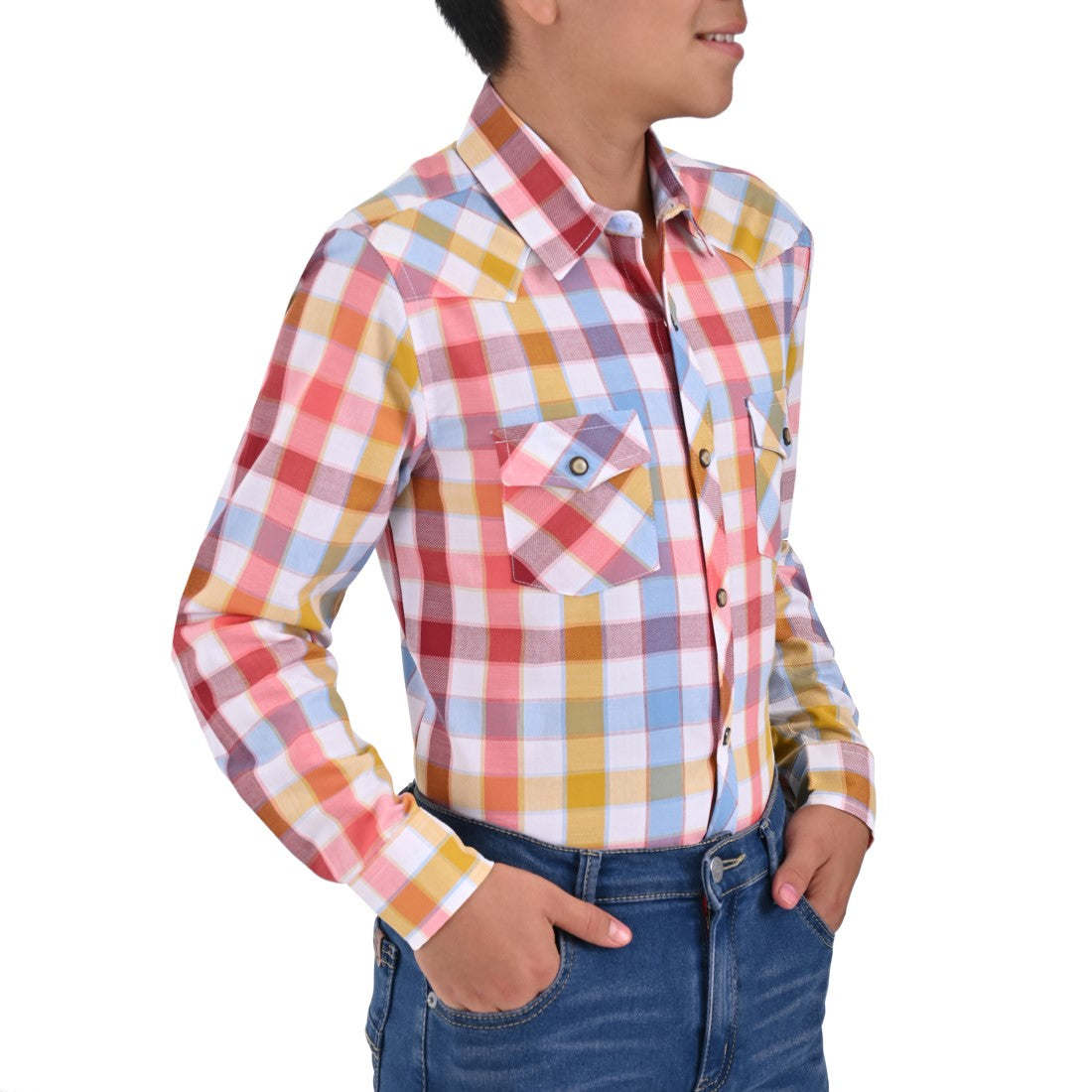 Camisa vaquera Yale Boys Manga Larga VQ04 Rojo