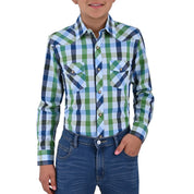 Camisa vaquera Yale Boys Manga Larga VQ04 Verde