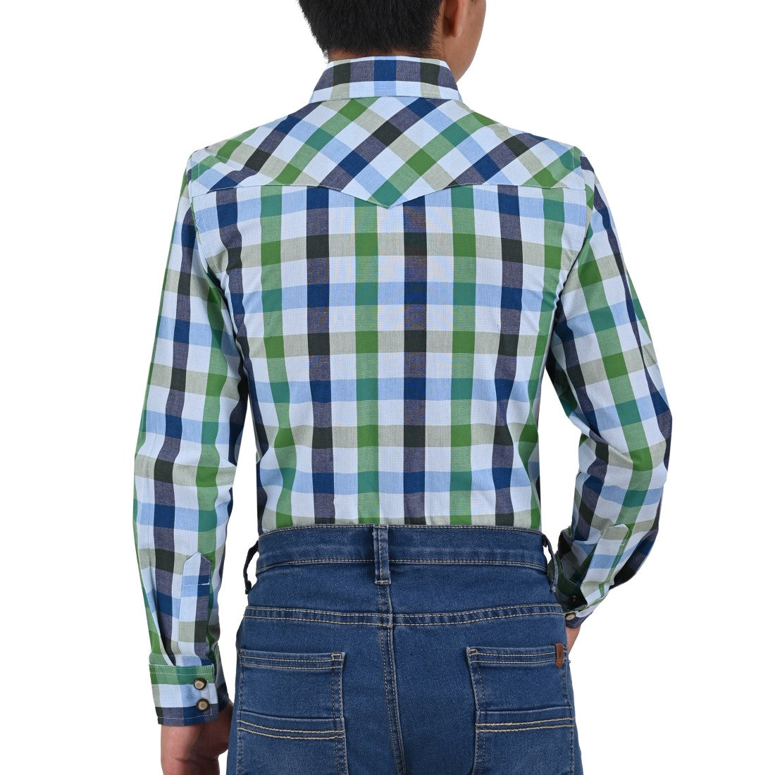 Camisa vaquera Yale Boys Manga Larga VQ04 Verde