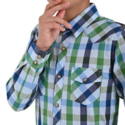 Camisa vaquera Yale Boys Manga Larga VQ04 Verde