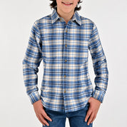 Camisa Yale Boys Manga Larga Regular Fit 8092 Azul Pizarra