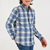 Camisa Yale Boys Manga Larga Regular Fit 8092 Azul Pizarra