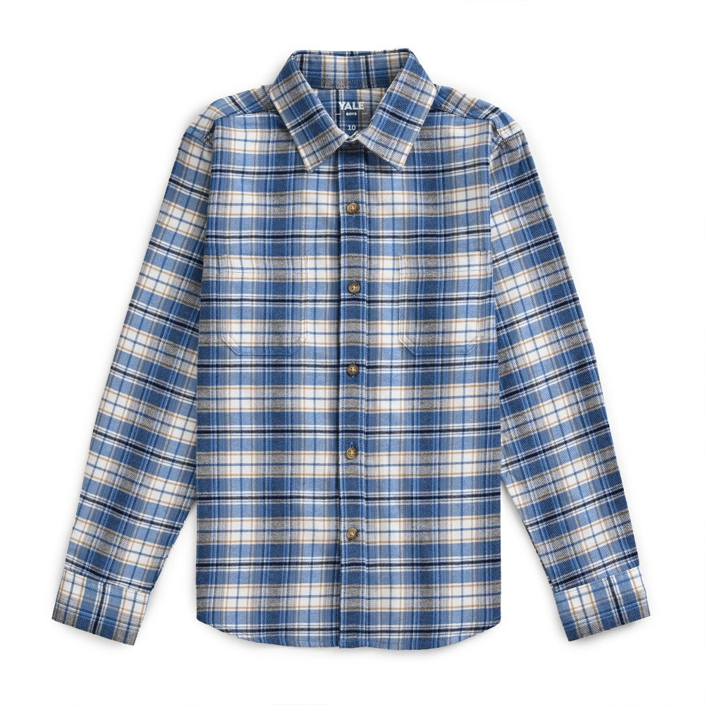 Camisa Yale Boys Manga Larga Regular Fit 8092 Azul Pizarra