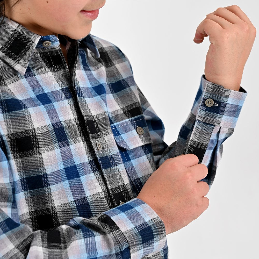 Camisa Yale Boys Manga Larga Regular Fit 8091 Negra