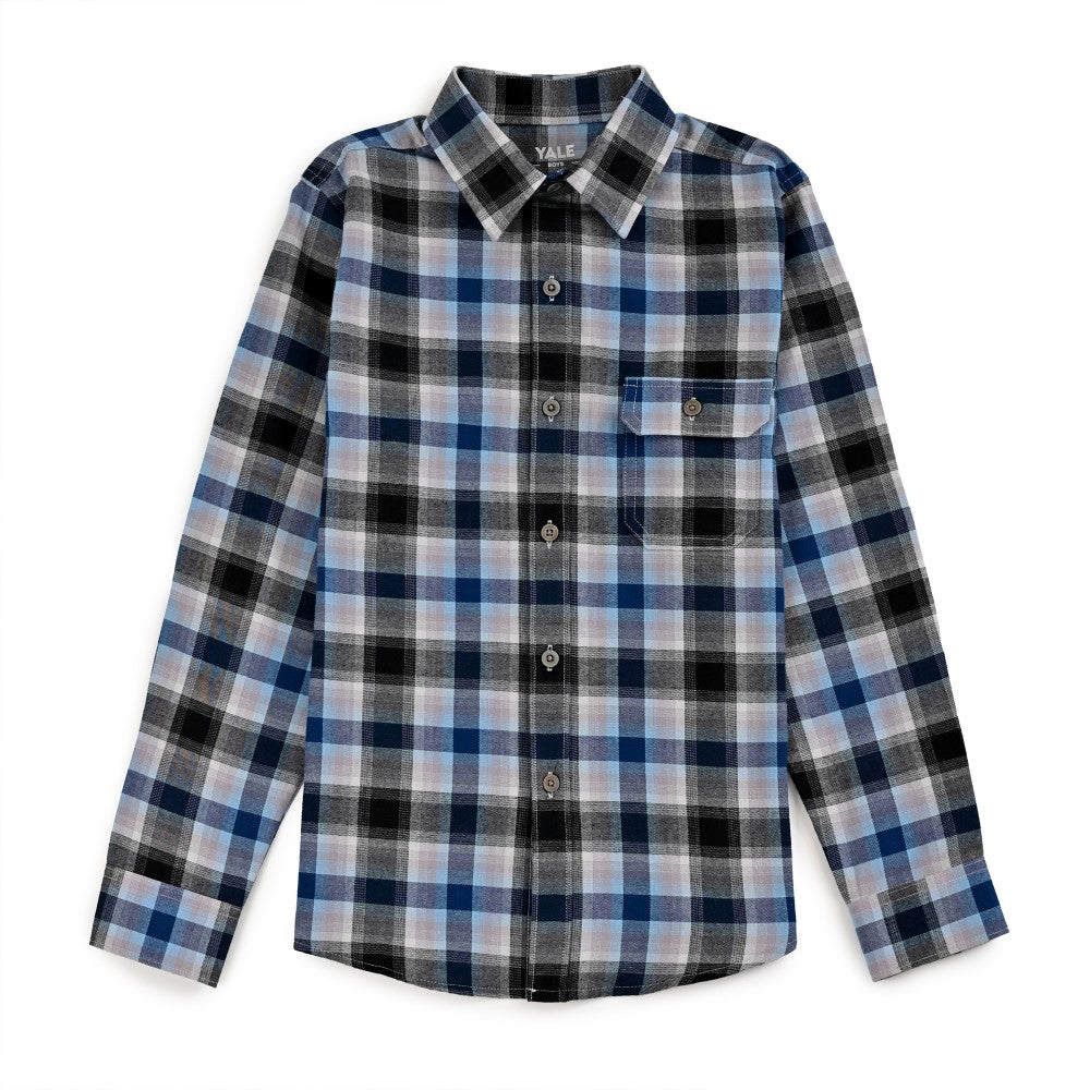 Camisa Yale Boys Manga Larga Regular Fit 8091 Negra
