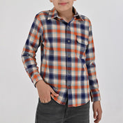 Camisa Yale Boys Manga Larga Regular Fit 8091 Naranja