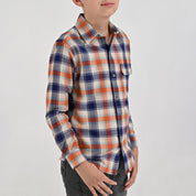 Camisa Yale Boys Manga Larga Regular Fit 8091 Naranja
