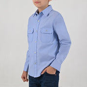 Camisa Yale Boys Manga Larga Regular Fit 8096 Azul Rey