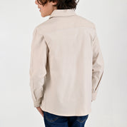 Camisa Yale Boys Manga Larga Regular Fit 8096 Beige