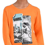 Playera Yale Boys Cuello redondo 6961 Naranja