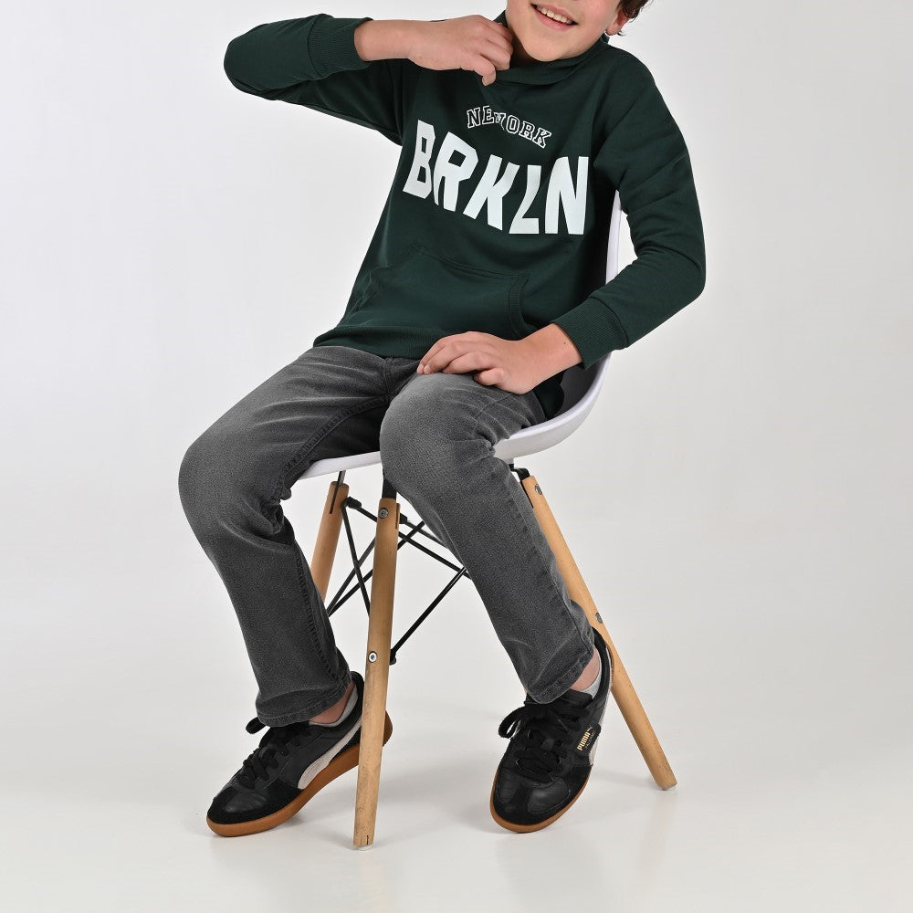Sudadera Yale Boys con gorro A083 Verde