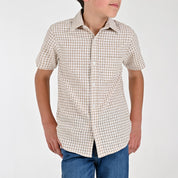Camisa Yale Boys Manga Corta Regular Fit 8111 Café