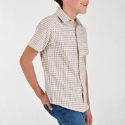 Camisa Yale Boys Manga Corta Regular Fit 8111 Café