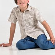 Camisa Yale Boys Manga Corta Regular Fit 8111 Café
