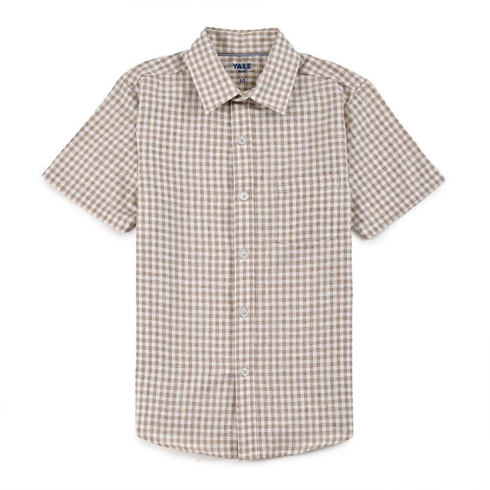 Camisa Yale Boys Manga Corta Regular Fit 8111 Café
