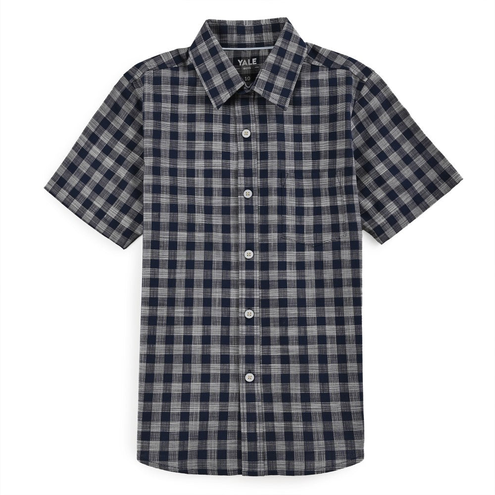Camisa Yale Boys Manga Corta Regular Fit 8116 Azul Marino