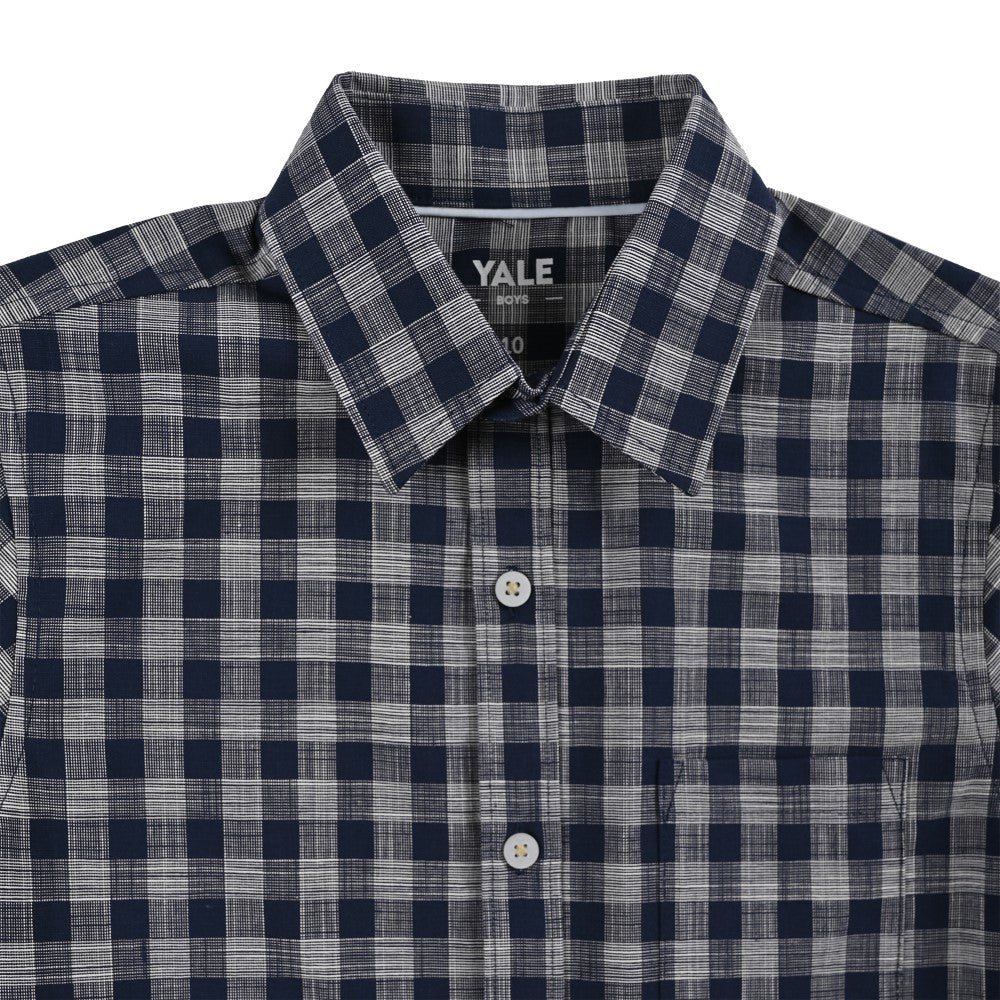Camisa Yale Boys Manga Corta Regular Fit 8116 Azul Marino