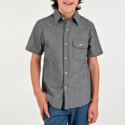 Camisa Yale Boys Manga Corta Regular Fit 7664 Negra