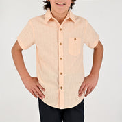 Camisa Yale Boys Manga Corta Regular Fit 8117 Naranja