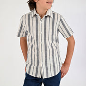 Camisa Yale Boys Manga Corta Regular Fit 8110 Azul