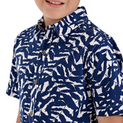 Camisa Manga Corta Yale Boys Fit 3847 Azul Rey