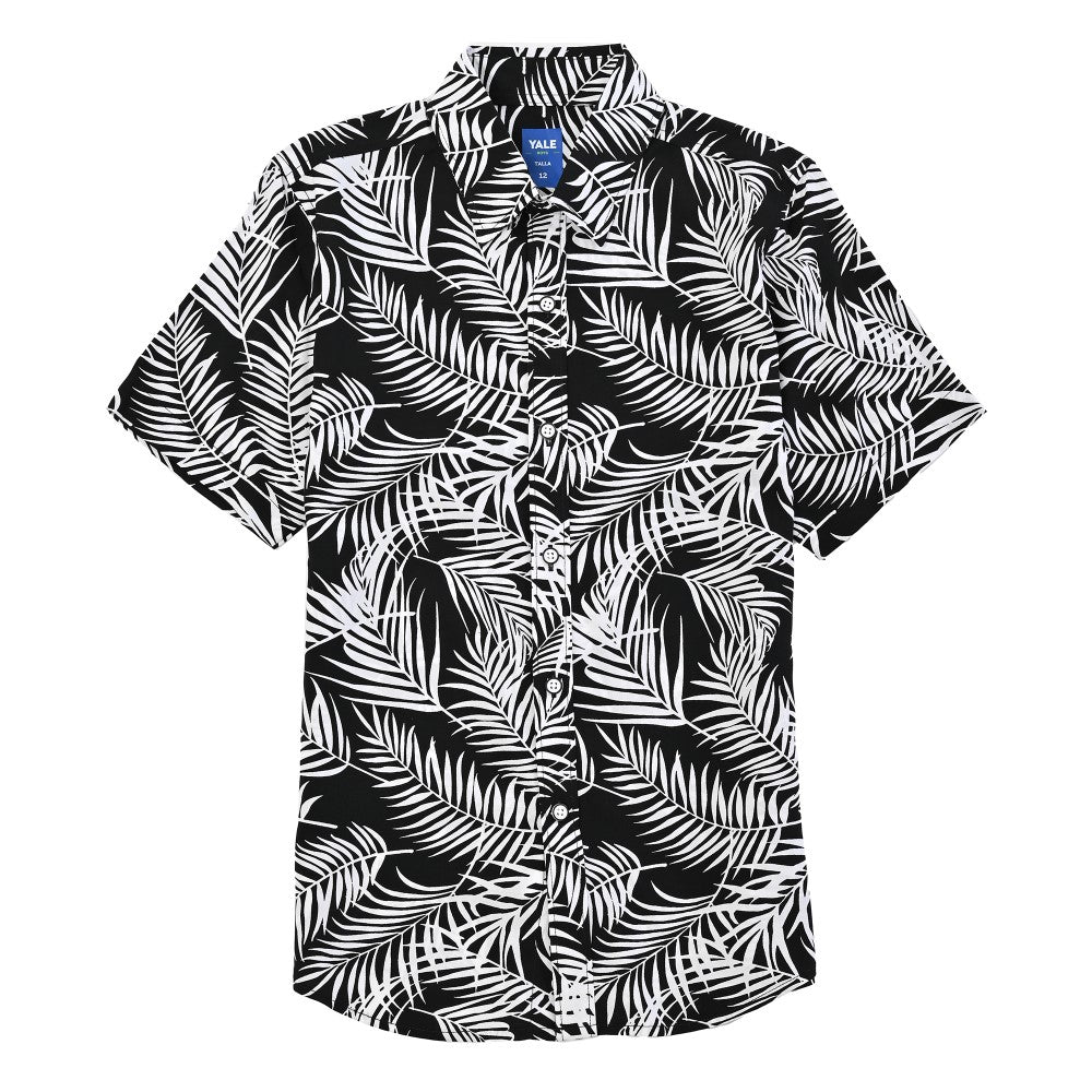 Camisa casual Yale Boys Manga corta 7690 Negro