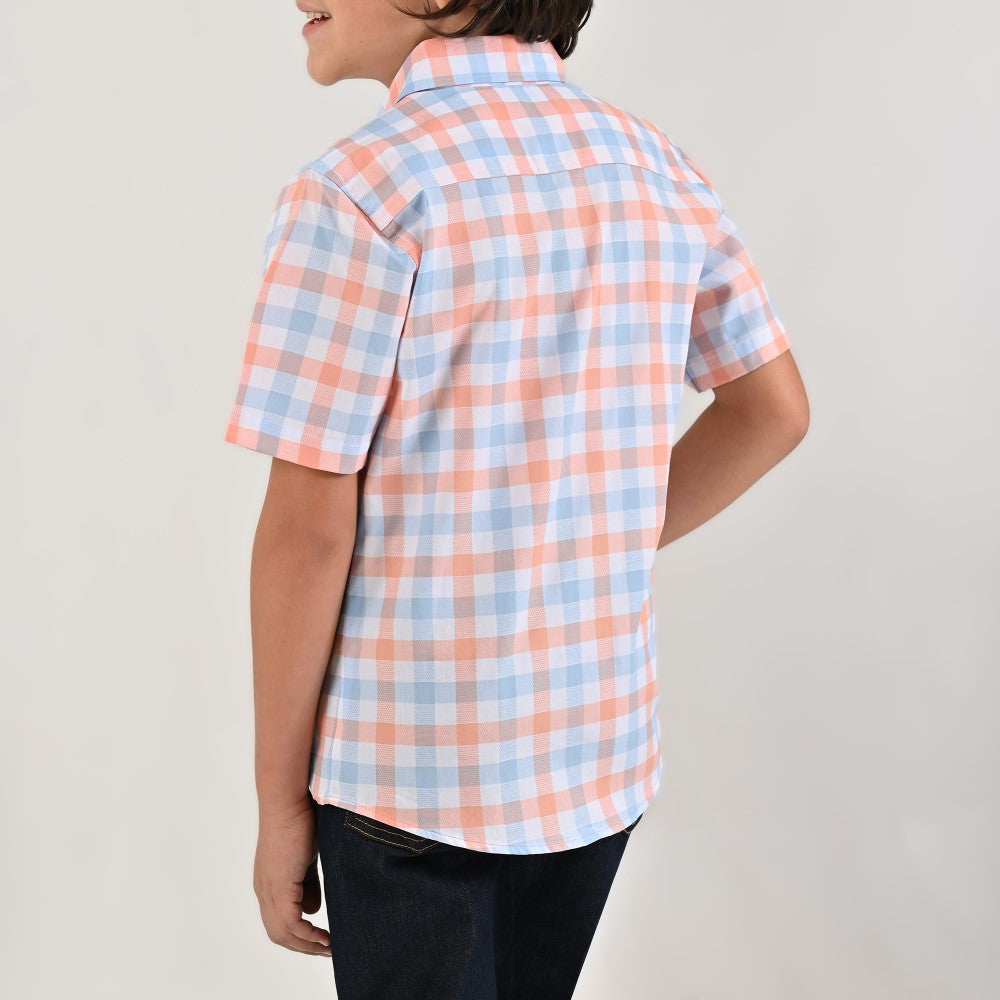 Camisa casual Yale Boys Manga corta 7701 Naranja