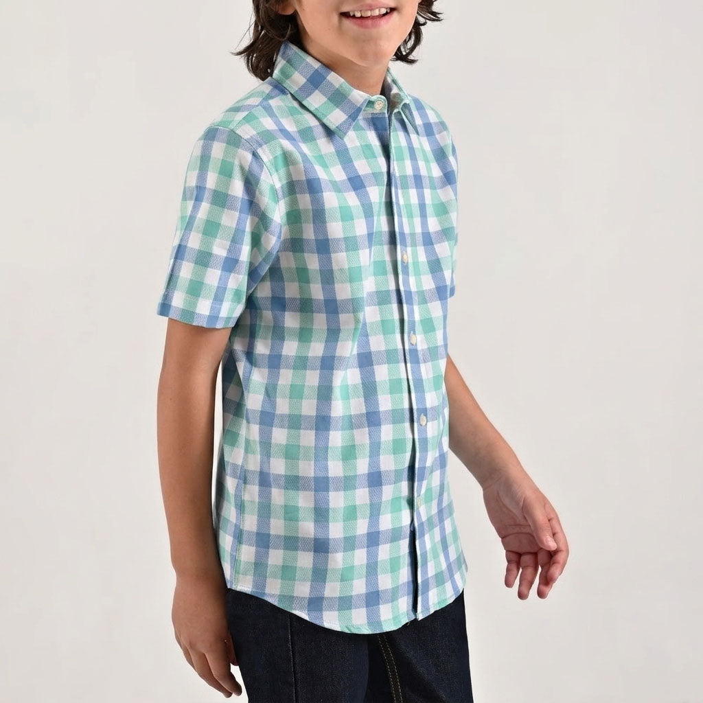 Camisa casual Yale Boys Manga corta 7701 Verde