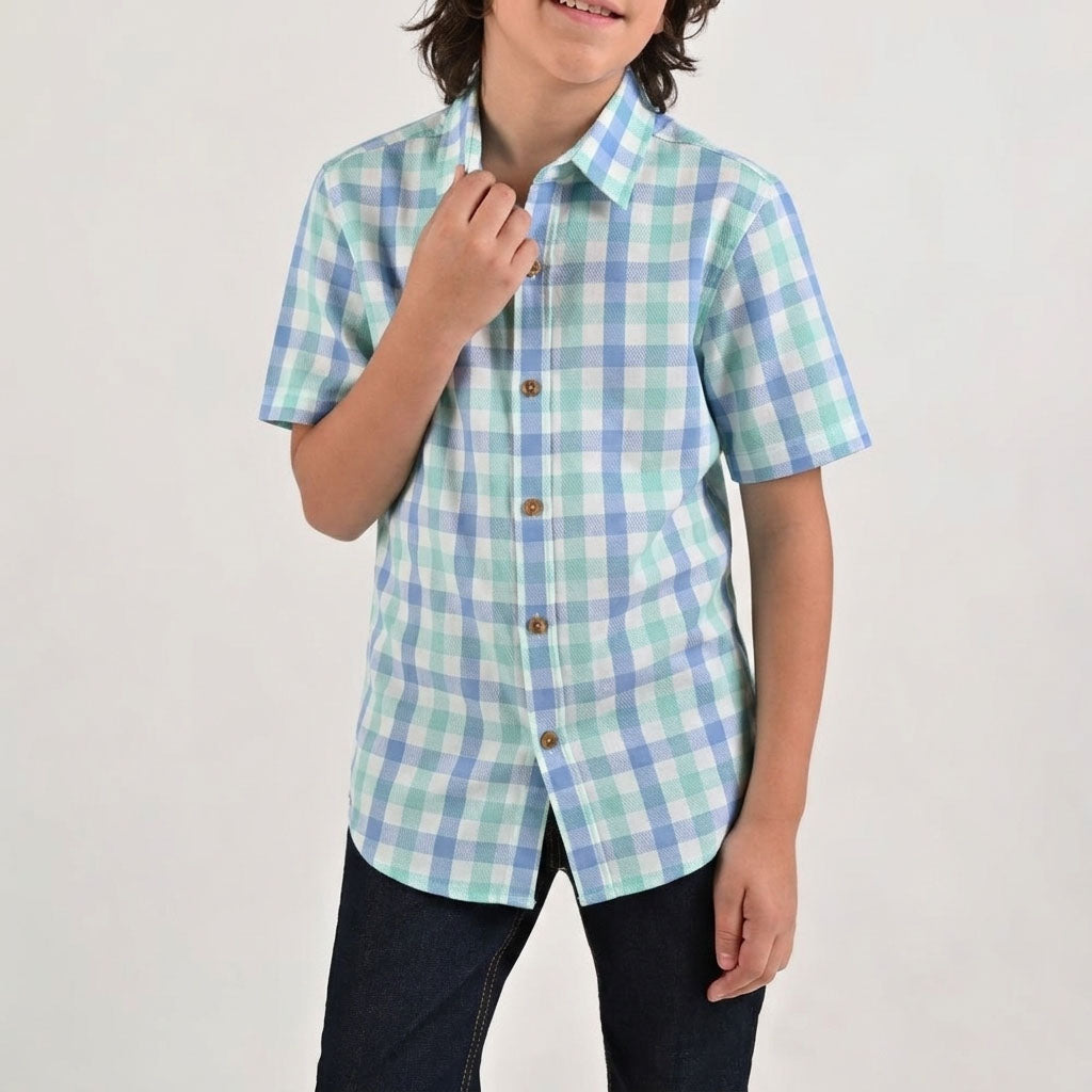 Camisa casual Yale Boys Manga corta 7701 Verde