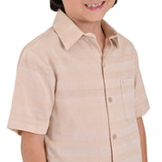 Camisa Manga Corta Yale Boys Fit 3854 Beige