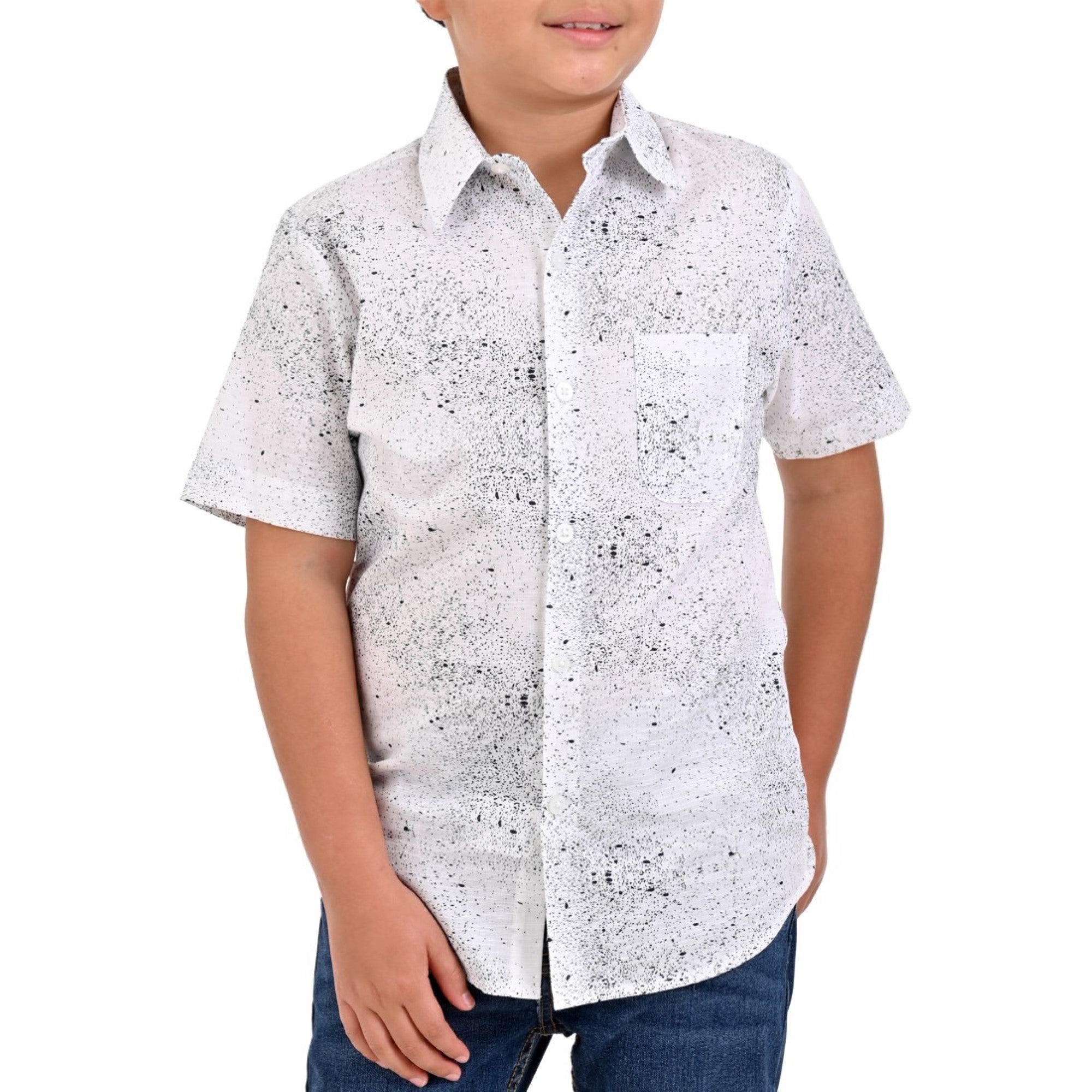 Camisa Manga Corta Yale Boys Fit 3855 Blanco