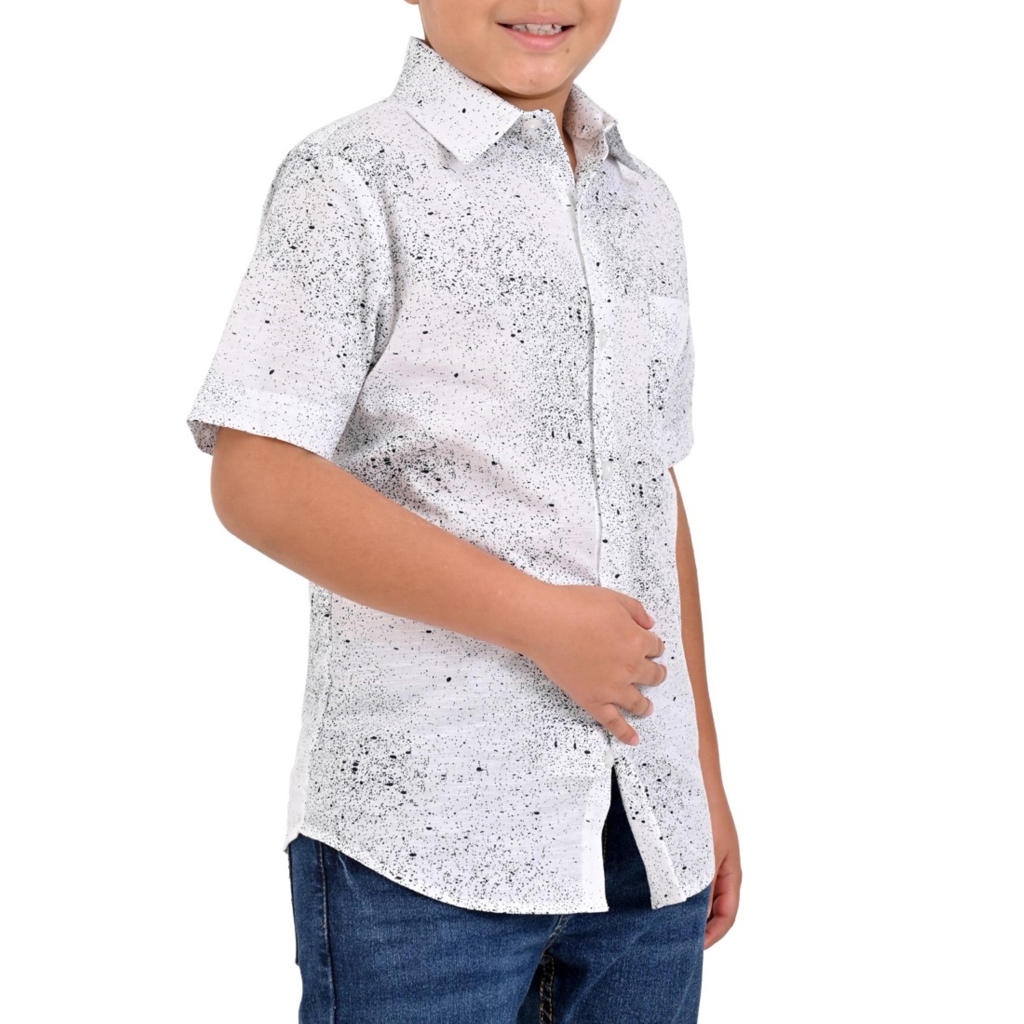 Camisa Manga Corta Yale Boys Fit 3855 Blanco